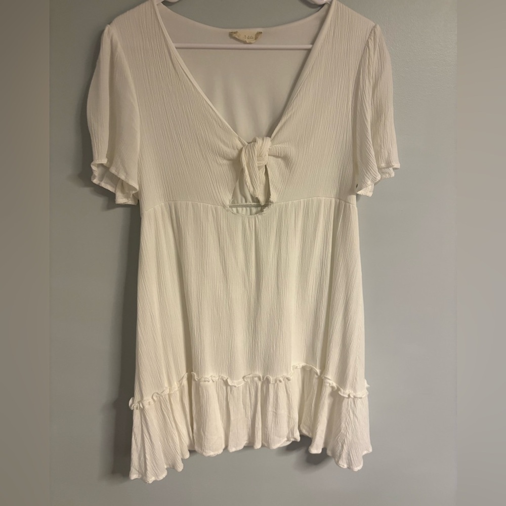 Altar'd State Cream Tie-Front Dress